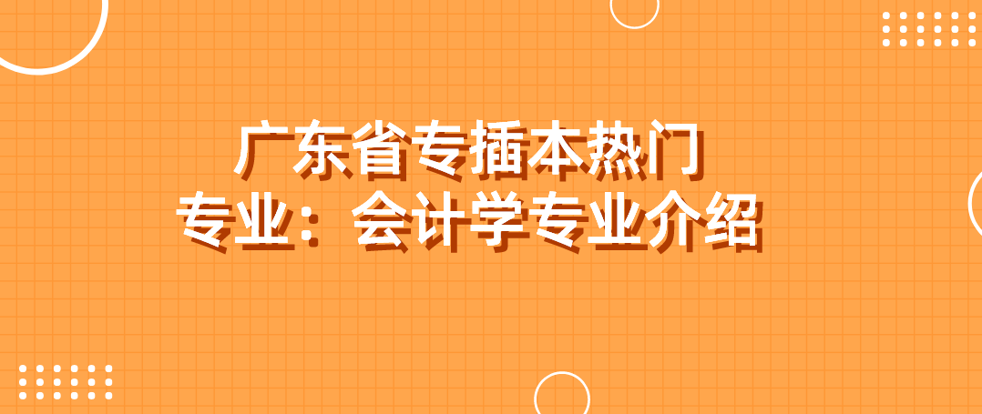 广东省专插本热门专业：会计学专业介绍